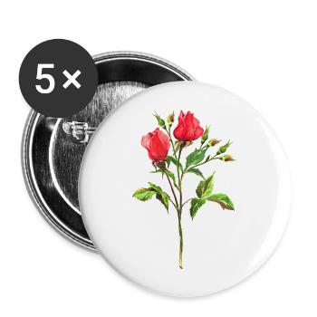 Blumen - Buttons groß 56 mm (5er Pack) - Weiß - Vorne