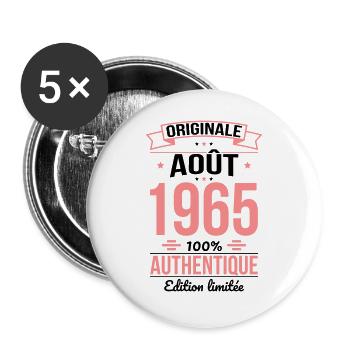 60th Anniversary - Original - August 1965 - Buttons large 2.2''/56 mm (5-pack) - white - Front