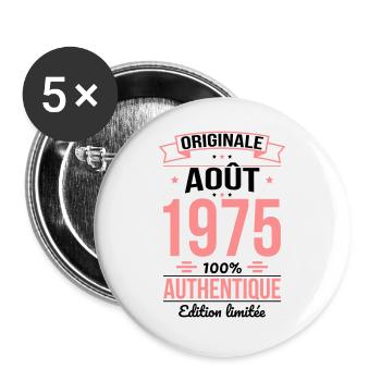 50. Jahrestag - Original - August 1975 - Buttons groß 56 mm (5er Pack) - Weiß - Vorne