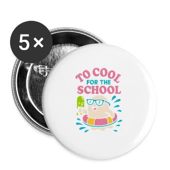 To Cool for the School – Eisgeist Shirt Kids - Buttons groß 56 mm (5er Pack) - Weiß - Vorne