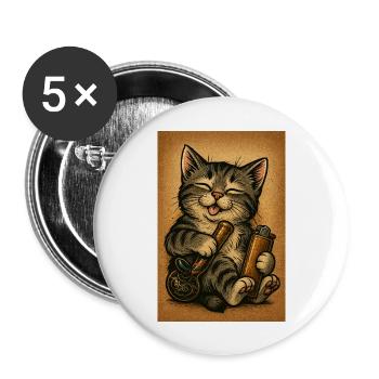 High Kitty Vibes - Buttons large 2.2''/56 mm (5-pack) - white - Front