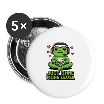 Pixel Frog : Juste un niveau de plus - Lot de 5 grands badges (56 mm) - blanc - Devant