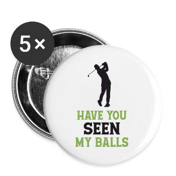 Golf - Hast du meine Bälle gesehen? - Buttons groß 56 mm (5er Pack) - Weiß - Vorne