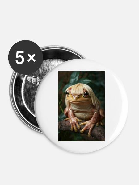 Fabelhafte Froschprinzessin - Buttons groß 56 mm (5er Pack) - Weiß