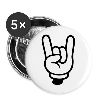 Bande dessinée de main de fête - Lot de 5 grands badges (56 mm) - blanc - Devant