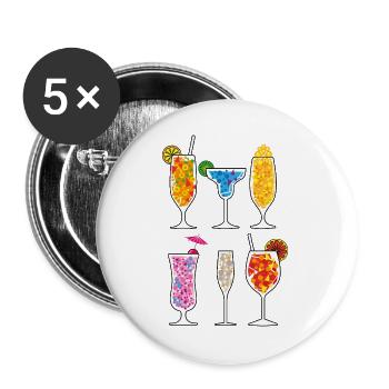Summer drinks - Buttons large 2.2''/56 mm (5-pack) - white - Front