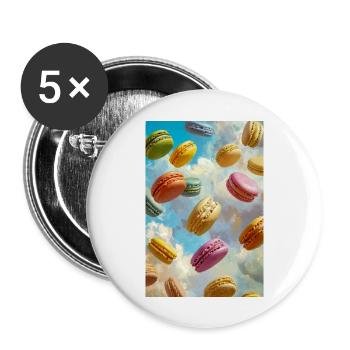 Colorful Macarons in the Sky - Buttons large 2.2''/56 mm (5-pack) - white - Front