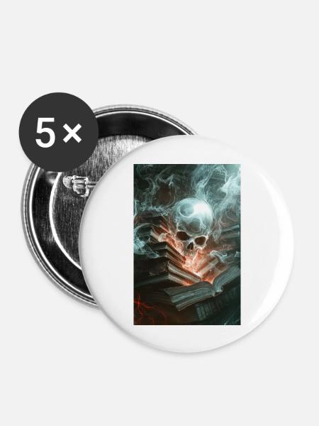 Entfesseltes Spukwissen - Buttons groß 56 mm (5er Pack) - Weiß