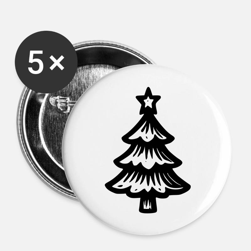 Christmas tree - Buttons large 2.2''/56 mm (5-pack) - white