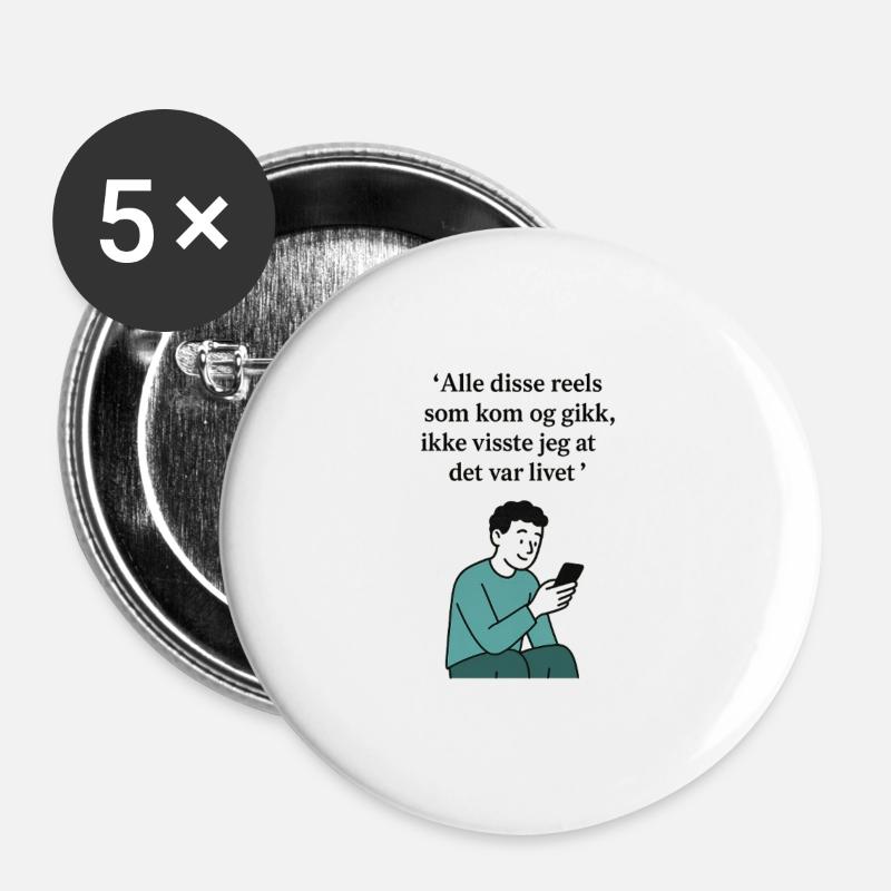 Rollen - Buttons groß 56 mm (5er Pack) - Weiß
