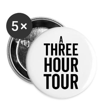 Une visite de trois heures - Lot de 5 grands badges (56 mm) - blanc - Devant
