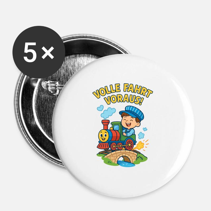 Railway Children Full Ride Ahead - Buttons large 2.2''/56 mm (5-pack) - white