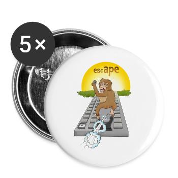 Humorous monkey design with keyboard - Buttons large 2.2''/56 mm (5-pack) - white - Front