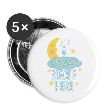 Sleeping Dreamer Astronaut Design - Buttons large 2.2''/56 mm (5-pack) - white - Front