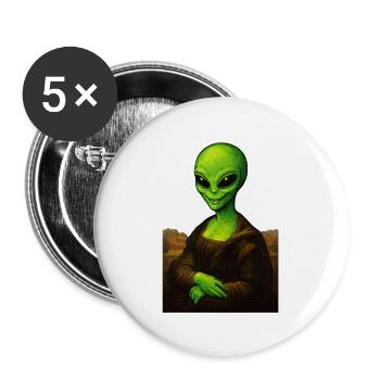Alionde - Portrait of ET with Renaissance style - Buttons large 2.2''/56 mm (5-pack) - white - Front