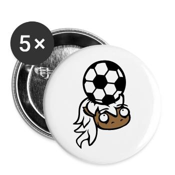 Horse Football Ball Game Header Club Fan Hobby - Buttons large 2.2''/56 mm (5-pack) - white - Front