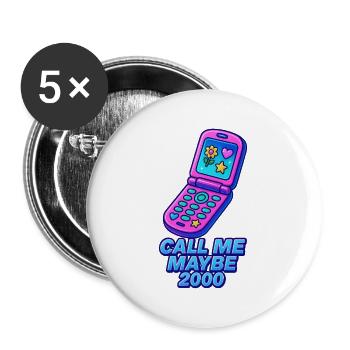 Retro Flip Phone with Heart and Star - Buttons large 2.2''/56 mm (5-pack) - white - Front