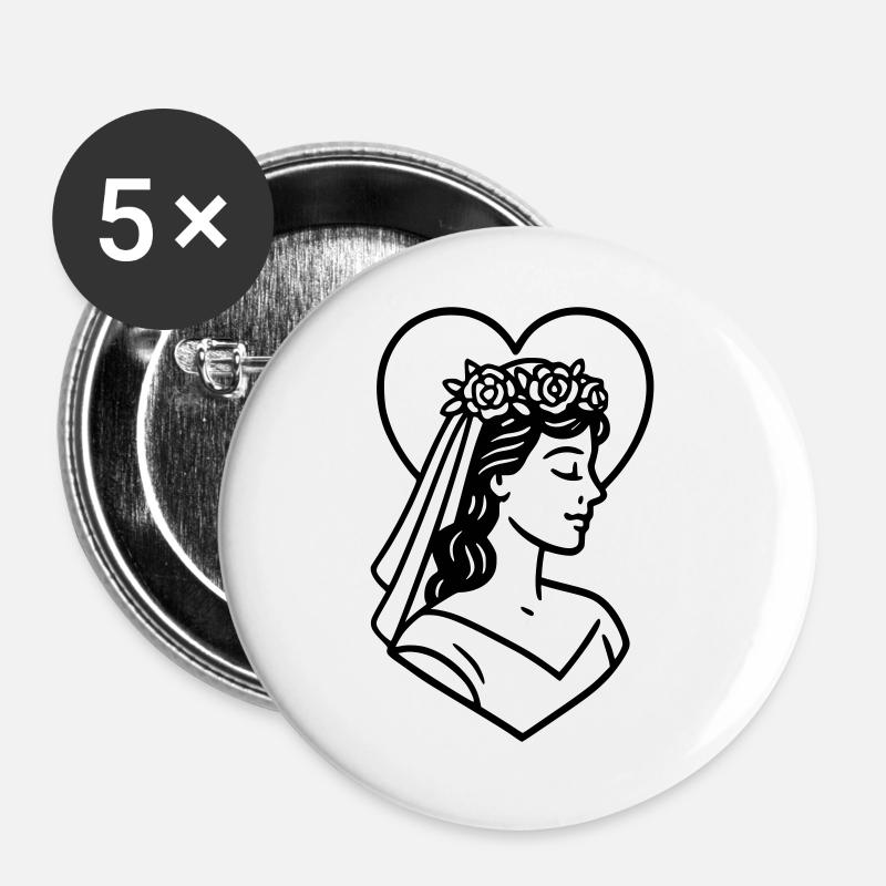 The Bride - Buttons large 2.2''/56 mm (5-pack) - white