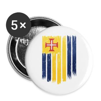Portugiesische Flagge mit Kreuzmotiv - Buttons groß 56 mm (5er Pack) - Weiß - Vorne