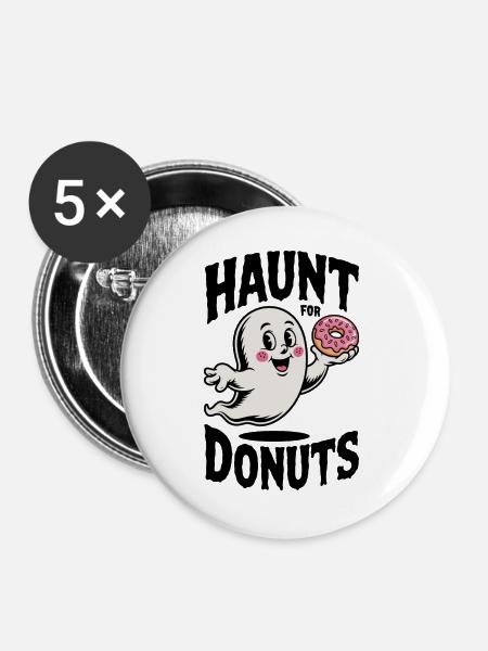Treffpunkt für Donuts - Buttons groß 56 mm (5er Pack) - Weiß