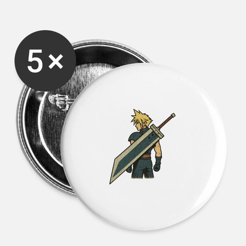 FF7 - Buttons groß 56 mm (5er Pack) - Weiß