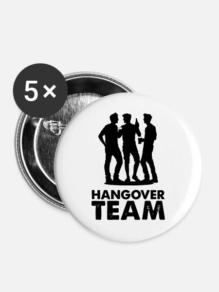 hangover_team - Buttons groß 56 mm (5er Pack) - Weiß
