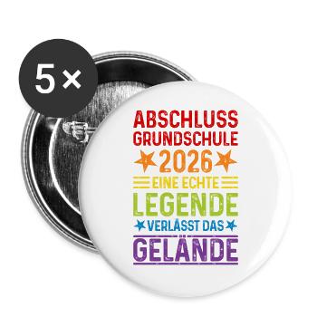 Primary school graduation 2026 - Buttons large 2.2''/56 mm (5-pack) - white - Front