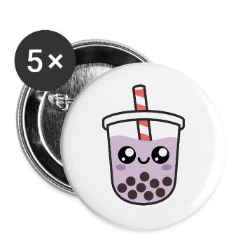 Kawaii Bubble Tee - Buttons groß 56 mm (5er Pack) - Weiß - Vorne