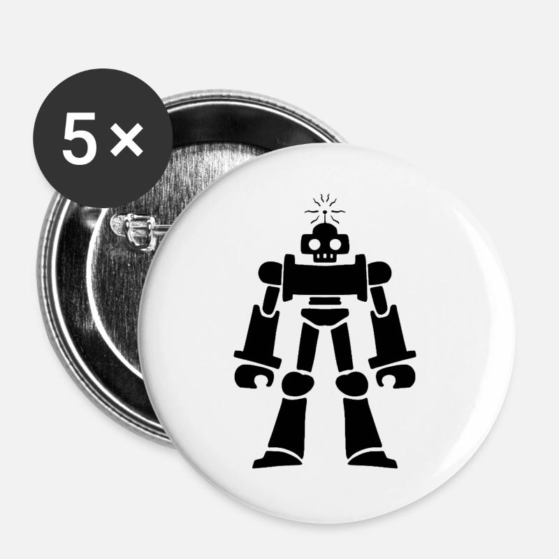 Robotron - Buttons groß 56 mm (5er Pack) - Weiß