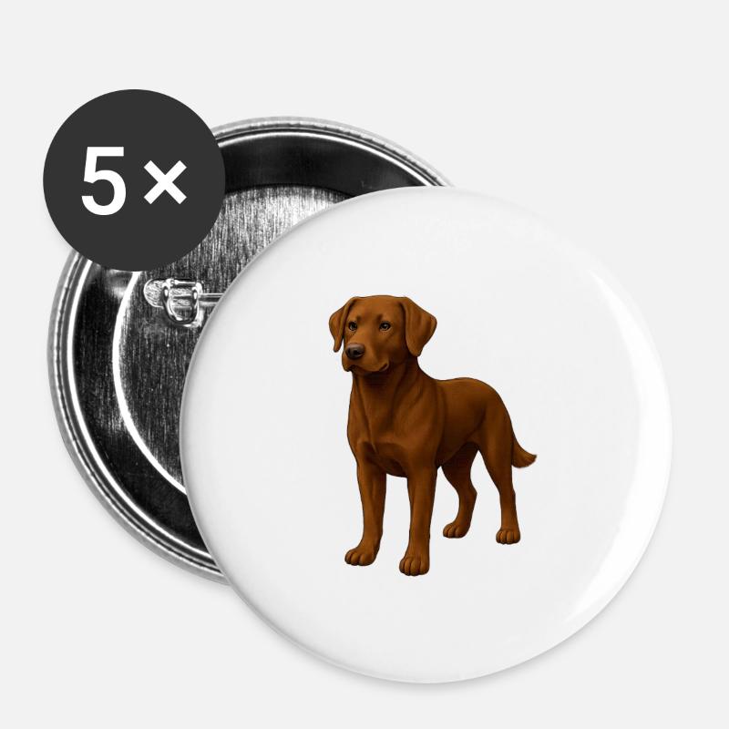 Labrador - Buttons groß 56 mm (5er Pack) - Weiß