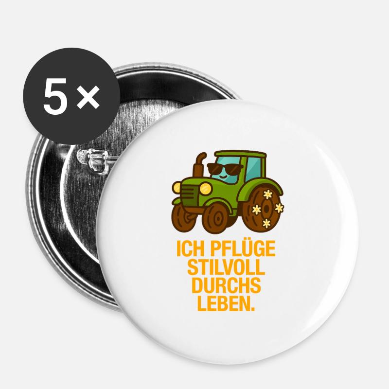 ich_Pluge_stilvoll_durchs_Leben - Buttons large 2.2''/56 mm (5-pack) - white