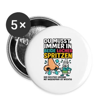Il faut toujours creuser dans les deux trous - Nasenspay - Lot de 5 grands badges (56 mm) - blanc - Devant