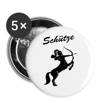 Sagittaire - Lot de 5 grands badges (56 mm) - blanc - Devant