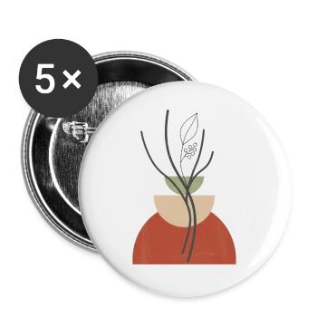 Geometric Plant Vase - Buttons large 2.2''/56 mm (5-pack) - white - Front