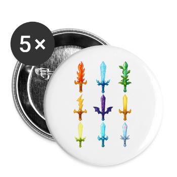 Colorful Fantasy Swords Design - Buttons large 2.2''/56 mm (5-pack) - white - Front