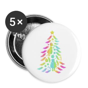 Christmas Tree Nutcracker - Buttons large 2.2''/56 mm (5-pack) - white - Front
