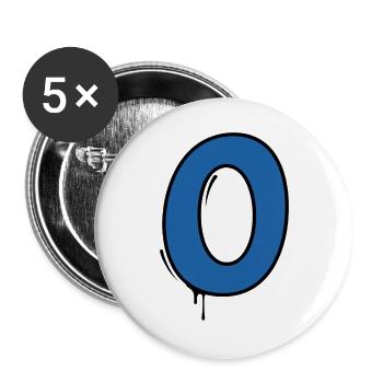 Mica Goutte O - Lot de 5 grands badges (56 mm) - blanc - Devant