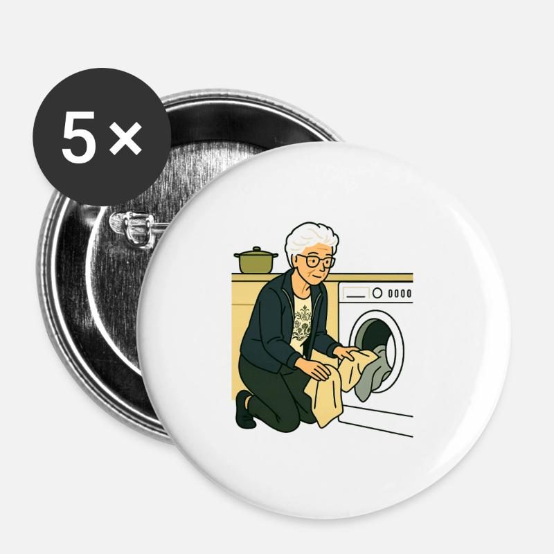 Grandma Karin - Buttons large 2.2''/56 mm (5-pack) - white