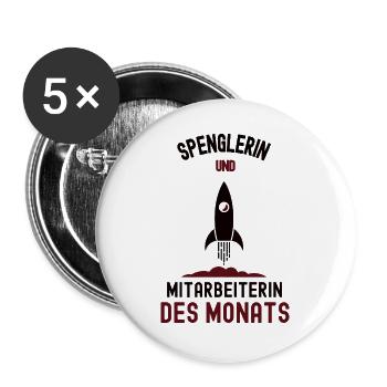 Employee of the Month: Spenglerin Spengler - Buttons large 2.2''/56 mm (5-pack) - white - Front