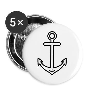 ancre - Lot de 5 grands badges (56 mm) - blanc - Devant
