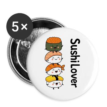 Sushi Lover – Tower of Cuteness - Buttons large 2.2''/56 mm (5-pack) - white - Front
