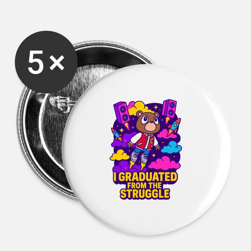 College Dropout - Buttons large 2.2''/56 mm (5-pack) - white