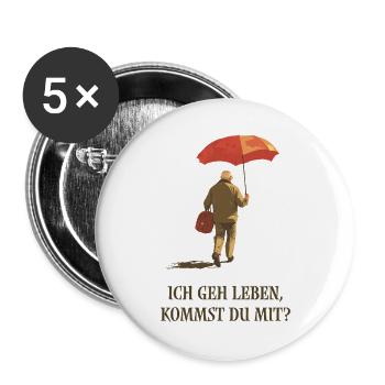 Je vais vivre, veux-tu venir avec moi ? - Lot de 5 grands badges (56 mm) - blanc - Devant