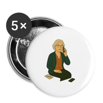 Mamie Karin - Lot de 5 grands badges (56 mm) - blanc - Devant