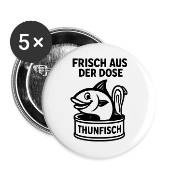 thunfisch dose - Buttons groß 56 mm (5er Pack) - Weiß - Vorne