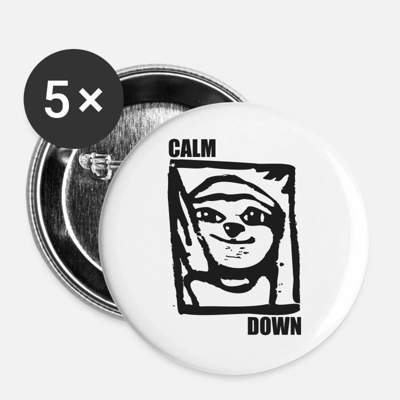 CalmDown - Buttons groß 56 mm (5er Pack) - Weiß