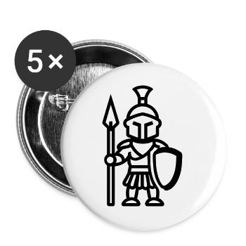 Krieger - Buttons groß 56 mm (5er Pack) - Weiß - Vorne