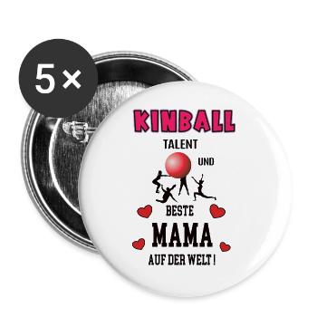 Kinball Best Mom Mom Mother's Day Birthday - Buttons large 2.2''/56 mm (5-pack) - white - Front