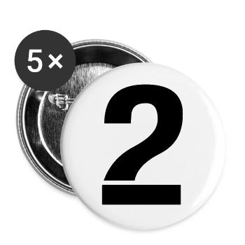 2 - Buttons groß 56 mm (5er Pack) - Weiß - Vorne
