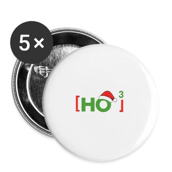 (Ho)³ Ho ho ho lustige Weihnachten - Buttons groß 56 mm (5er Pack) - Weiß - Vorne